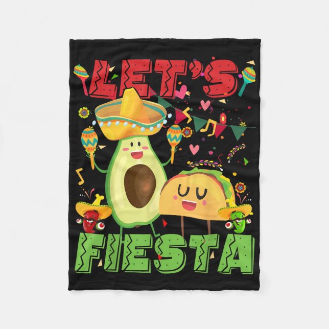 Cobertor De Velo Deixe Fiesta Avocado E Tacos Cinco De Mayo Mexica (Frente)