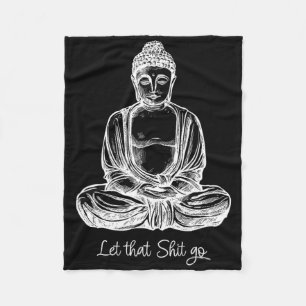 Cobertor De Velo Deixe Isso Ir Camiseta De Ioga Do Buda Meditando L
