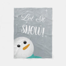 Deixe-o nevar Snowman Fleece Blanket
