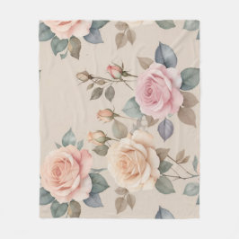 Cobertor De Velo Delicate Watercolor Roses In Soft Pastel Colors