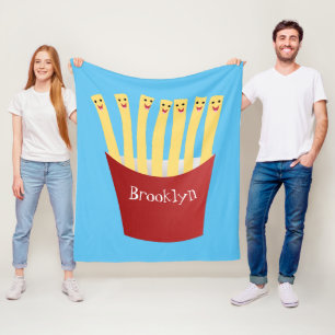 Cobertor De Velo Deliciosas batatas frites kawaii ilustração de des