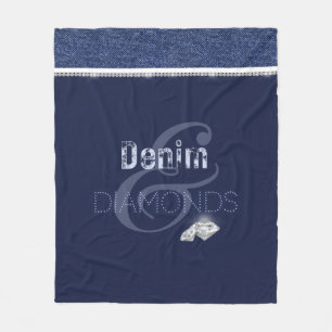 Cobertor De Velo Denim & diamante flecha de diamantes