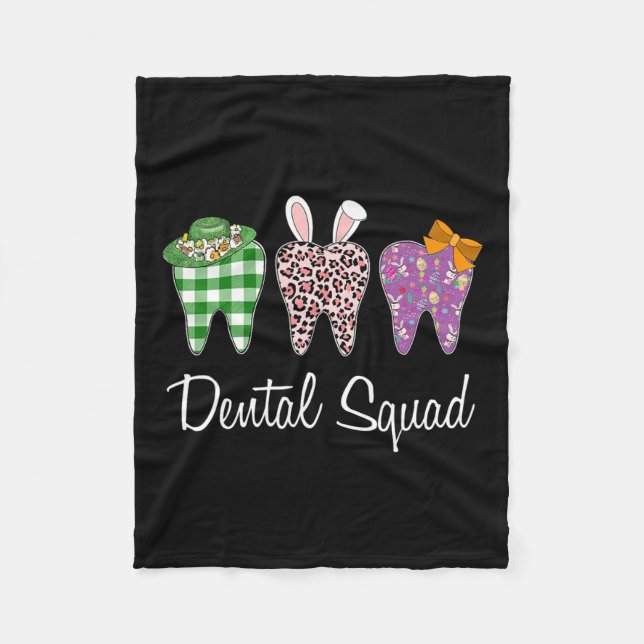 Cobertor De Velo Dental Squad Day, Diversão de Páscoa, Tooth Dental (Frente)