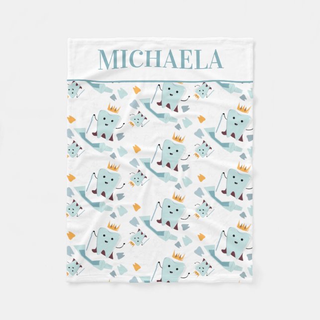 Cobertor De Velo Dentista Dentista Bonito Higienista Dental Branco (Frente)