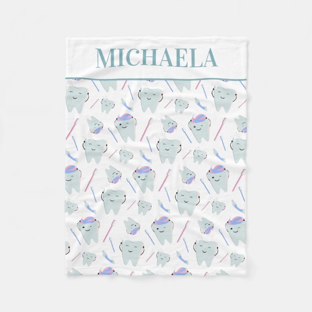 Cobertor De Velo Dentista Dentista Bonito Higienista Dental Branco (Frente)