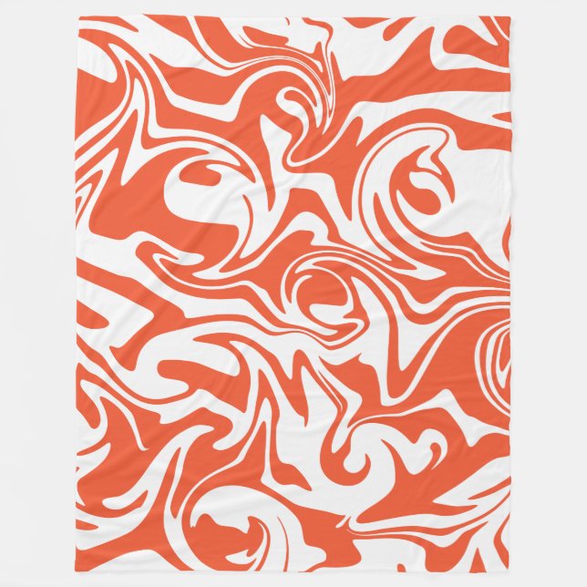 Cobertor De Velo Derramar - Laranja e Branco (Frente)