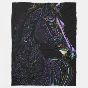 Cobertor De Velo Desenho colorido abstrato de um cavalo