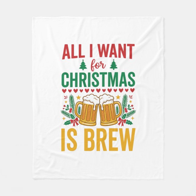Cobertor De Velo Desenho da Bebida de Férias Christmas Brew (Frente)