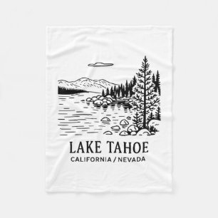 Cobertor De Velo Desenho da Linha do Lago Tahoe Califórnia Nevada N