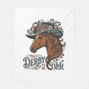 Cobertor De Velo Desenho de Camisa de Chapéu Floral de Cavalo Derby
