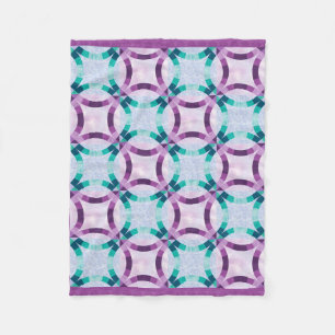 Cobertor De Velo Desenho de Colcha de Anel de Noiva Roxo e Turquesa