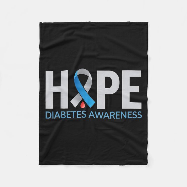 Cobertor De Velo Desenho de conscientização sobre diabetes Hope (Frente)