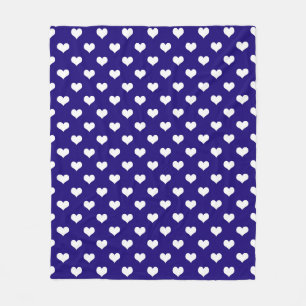 Cobertor De Velo Desenho de padrão de coração de amor branco azul