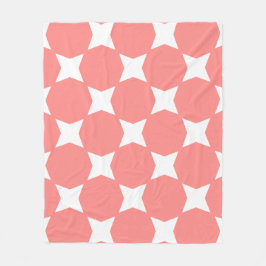 Cobertor De Velo Desenho de padrão de estrela rosa pastel e branco