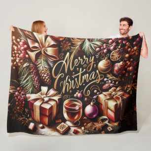 Cobertor De Velo Desenho de Pastel de um Whimsical de Natal