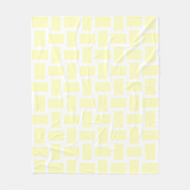 Cobertor De Velo Desenho de Tear de Pastel Branco e Amarelo (Frente)