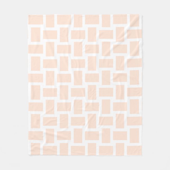 Cobertor De Velo Desenho de Tear Pastel Branco e Pêssego (Frente)