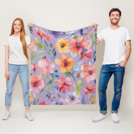 Cobertor De Velo Desenho de uma composição floral em aquarela