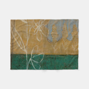 Cobertor De Velo Desenho Floral com flor selvagem e plantas