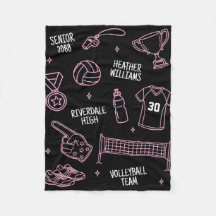 Cobertor De Velo Desenho Fofo de Volei em Cor Personalizada