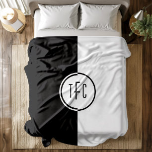Cobertor De Velo Desenho Geométrico Preto e Branco Personalizado Fl