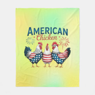 Cobertor De Velo Desenho Patriótico Americano de Frango de 4 de Jul