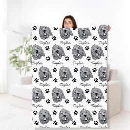 Cobertor De Velo Desenho Personalizado Cachorro de Goldendoodle