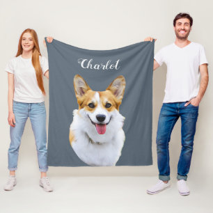 Cobertor De Velo Desenho Personalizado do Cão Galês Corgi