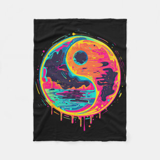 Cobertor De Velo Desenho Trippy Yin Yang Zen Còsmico de Ioga Vaporw