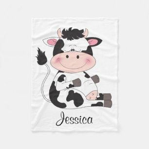 Cobertor De Velo Desenhos animados bonitos da vaca do bebê