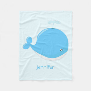 Cobertor De Velo Desenhos animados bonitos do kawaii da baleia do