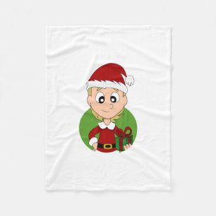 Cobertor De Velo Desenhos animados da menina do Natal