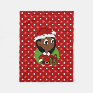 Cobertor De Velo Desenhos animados da menina do Natal