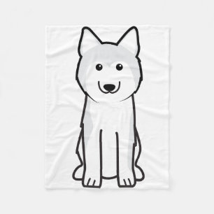 Cobertor De Velo Desenhos animados do cão do rouco Siberian