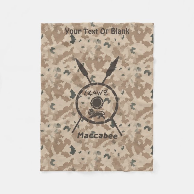 Cobertor De Velo Desert Maccabee Shield E Spears (Frente)