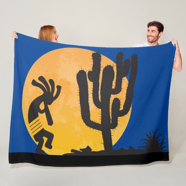 Cobertor De Velo Desert Petroglicph Kokopelli Fleece Blanket (In Situ)