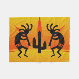 Cobertor De Velo Desert Sun Cactus Kokopelli Tribal Sudoeste