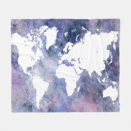Cobertor De Velo Design 65 mapa do mundo azul