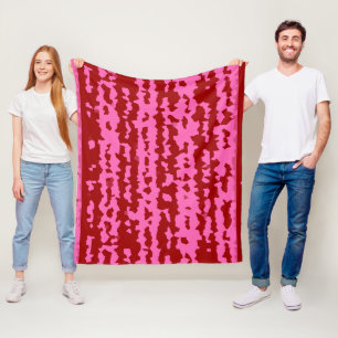 Cobertor De Velo Design Abstrato Irregular Rosa Marrom Vermelho