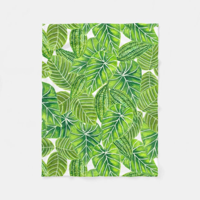 Cobertor De Velo Design das folhas tropicais aquáticas (Frente)