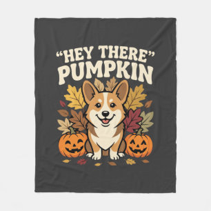 Cobertor De Velo Design de Abóbora Olá da Corgi no Halloween