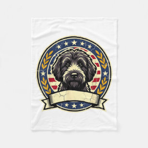 Cobertor De Velo Design de arte retrô vintage do cão Labradoodle pr