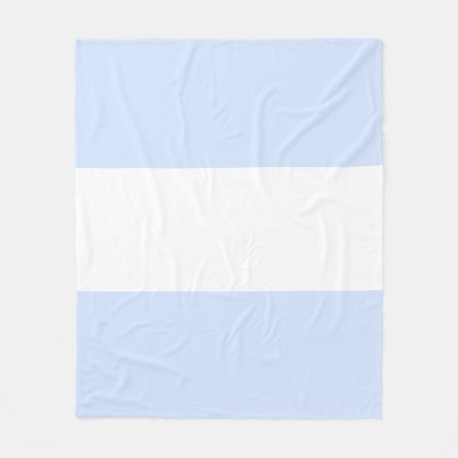 Cobertor De Velo Design de Barra Azul Pastel e Branco para Bebê (Frente)