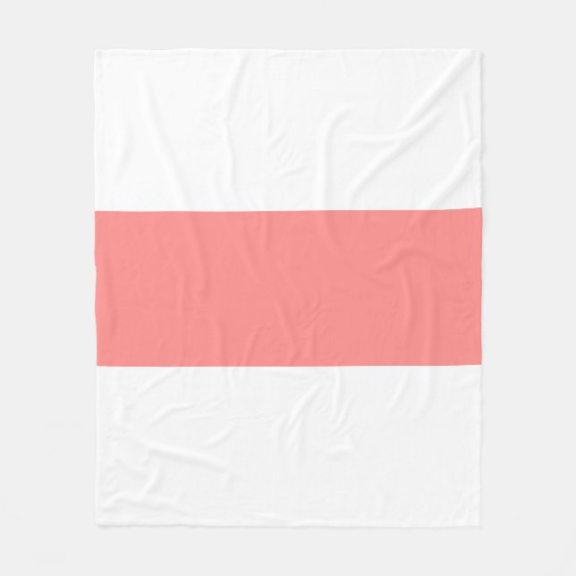 Cobertor De Velo Design de Barra Pastel Rosa e Branco Suave (Frente)