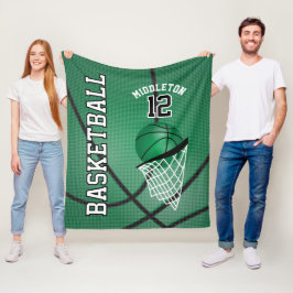 Cobertor De Velo Design de basquete 🏀 Esporte em Verde