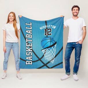 Cobertor De Velo Design de basquete no Baby Blue