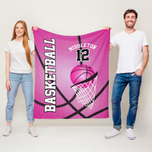 Cobertor De Velo Design de basquete - Rosa