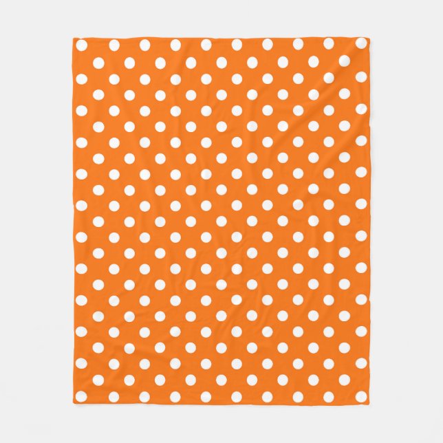 Cobertor De Velo Design de Bolinhas brancas laranja (Frente)