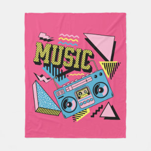 Cobertor De Velo Design de boombox de música com estilo retro