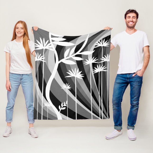 Cobertor De Velo Design de Botânica Preta e Branca (In Situ)
